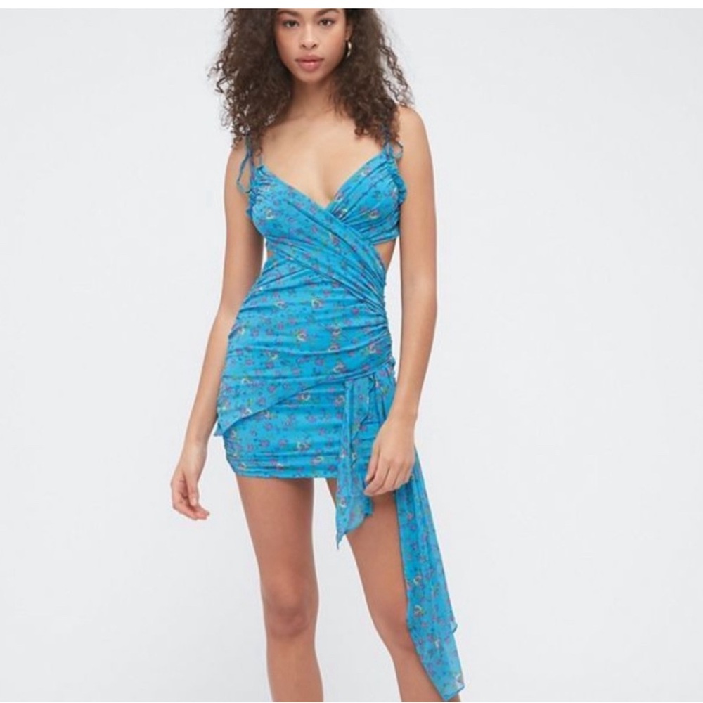 For Love and Lemons blue Bahamas wrap mini